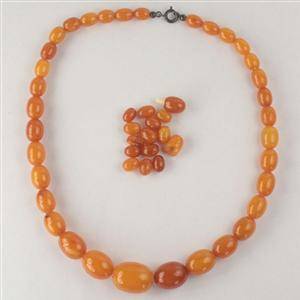 Rav kæde plus løse ekstra perler