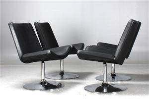 Loungestolar, fyra stycken, skinn