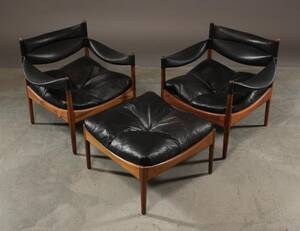 Kristian S. Vedel, par Modus lænestole samt skammel, palisander 3  