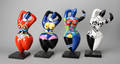 Fire figurer i Niki de Saint Phalles stil 4 