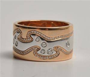 Nina Koppel for Georg Jensen - 3 fusionsringe med brillanter - 18 kt. rosafarvet guld og hvidguld 3