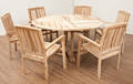 Rundt teakligende bord inkl 6 stole 7