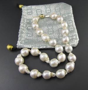 Südseezuchtperlcollier barock ca. 14,2 x 12,5 mm - 19,1 x 14,5 mm