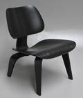 Charles Eames. LCW, lounge hvilestol i sortlaseret ask 
