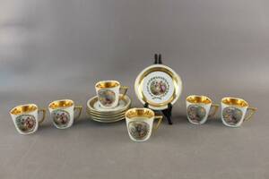 Moccakoppar med fat Royal Copenhagen 12 delar