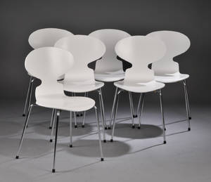 Arne Jacobsen 1902-1971. Seks stole model 3101. 6