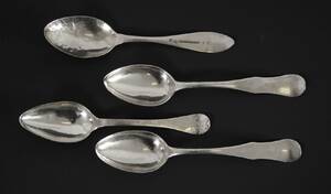 Matskedar 4st, silver, 1800-tal