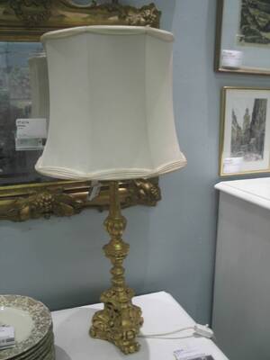 Bordslampa, förgyllt trä