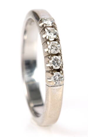 Bræmer Jensen Alliancering 14 kt hvidguld, 0.25 ct