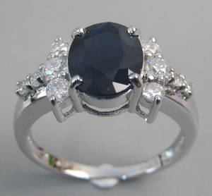 Safir- og brillantring