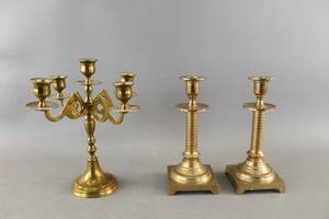 Ljusstakar 1 par och kandelaber i mässing