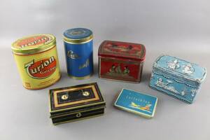 Plåtburkar 5 st och skrin