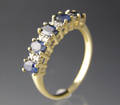 Safir og diamant alliancering. Frit valg af ringstørrelse.