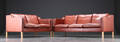 Stouby. Tre-pers. sofa samt to-pers. sofa, læder 2