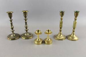 Ljusstakar i mässing 3 par