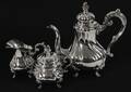 Kaffeservis 3 delar, silver, rokoko-stil, 1900-tal