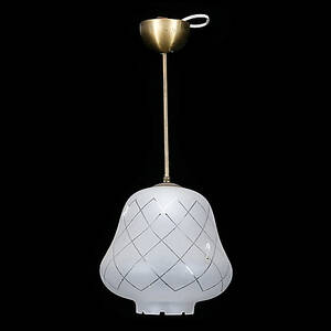 TAKLAMPA, metallglas, möjligen Orrefors, 1900-tal.