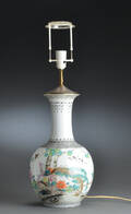 Kinesisk bordlampe af porcelæn, 1900-tallet