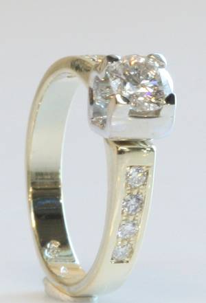 Brillantring, ca. 0.81 ct.