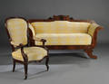 Christian VIII sofa samt nyrokoko armstol af mahogni 2