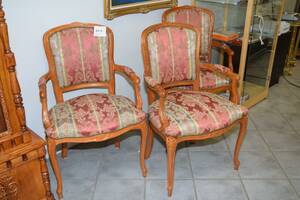 Karmstolar med skärningar, 3 st, H 90 cm