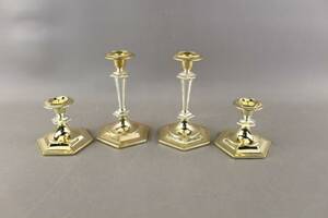 Ljusstakar i nysilver med guldplätering 2 par