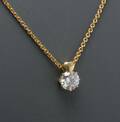 Kranz  Ziegler, halskæde med solitairevedhæng med cubic zirkonia 