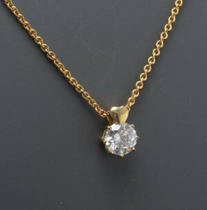 Kranz  Ziegler, halskæde med solitairevedhæng med cubic zirkonia 