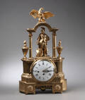 Louis XVI kaminur i forgyldt træ, ca. 1790