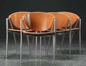 Calligaris, fire stole, læder 4