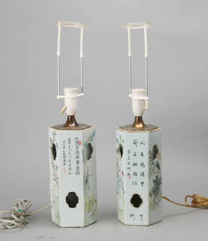 Par kinesiske lamper fra 1900-tallet. 2