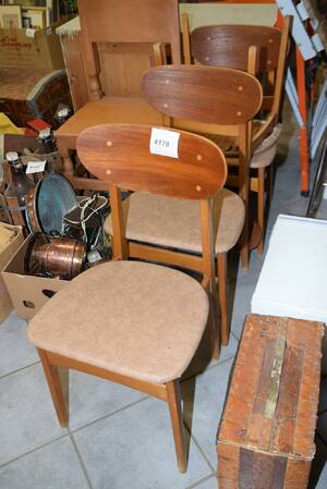 Stolar teak, 4 st, H 85 cm