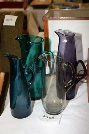 Tillbringare glas, 4 st, H 23-28 cm