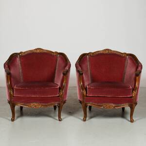 BALJFÅTÖLJER 1 par, Louis XV-stil, 1900-talets mitt
