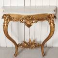 KONSOLBORD rokokostil, marmorskiva, 1800-tal