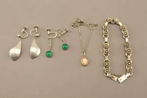 Armband, halskedja med hänge och örhängen 2 par i silver