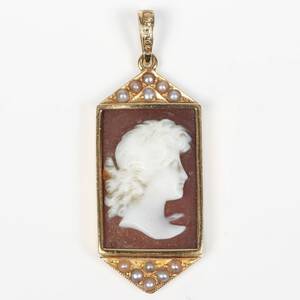 GULDHÄNGE med camé, 18k, 2.8g