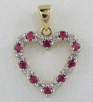 Rubin og brillant vedhæng.