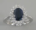 Safir og- brillantring