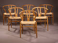 Hans J. Wegner 1914 - 2007. Sæt på seks Y-stole, model CH-24. 6