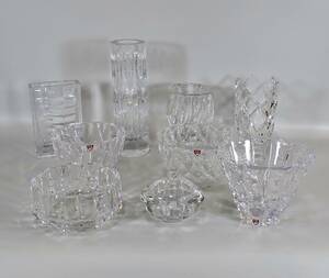 9 delar vaser  skålar, OrreforsKosta, kristall