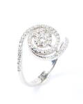 Spiralring med diamanter, 14 kt hvidguld, 0.54 ct