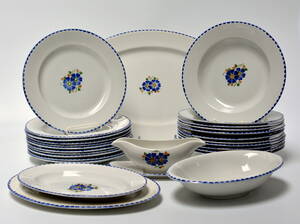 Aluminia. Geranium, middagsservice, fajance 27