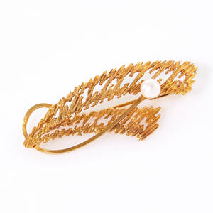 Brosch guld med pärla