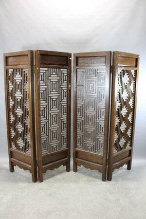 Vikvägg i asiatisk stil 4 delar