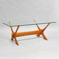Soffbord, Teak samt skiva i glas