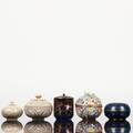 LOCKASKAR, 5 st, orientaliska, bla cloisonné