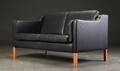 Stouby. To-pers. sofa, sort læder