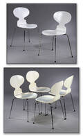 Arne Jacobsen. Sæt på seks stole, model 3101 Myren. 6 