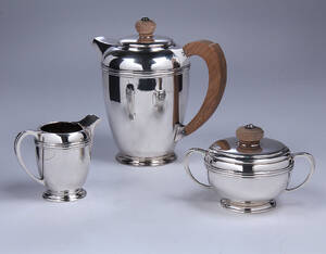 Belgisk Art Deco kaffeservice af sølv, 1900-tallets første halvdel. 3